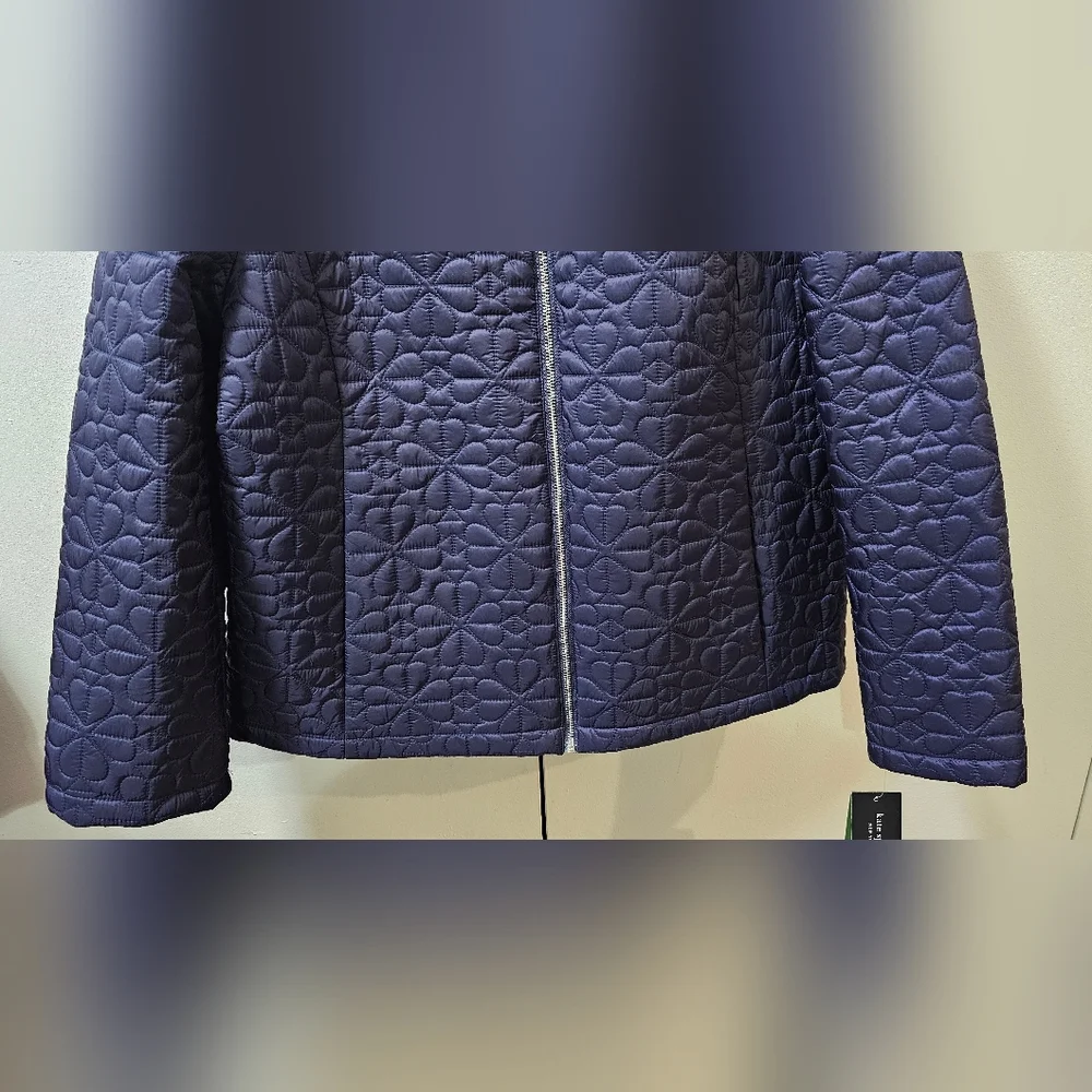 Kate Spade New York Flower Quilted Jacket Planetary Navy Womens Size XL NWT - Picture 7 of 16